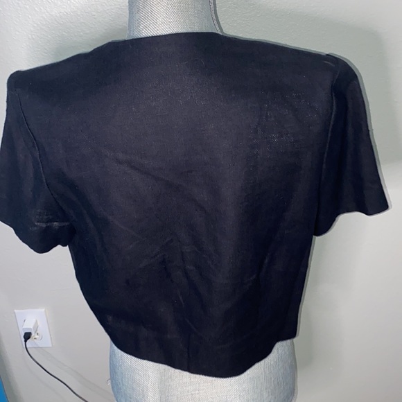 Periwinkle black short sleeve one button cardigan M - Picture 3 of 4